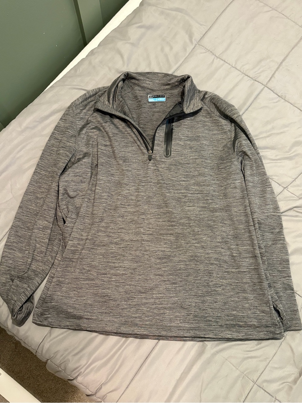 Men's Gray Quarter-Zip Performance Sweater